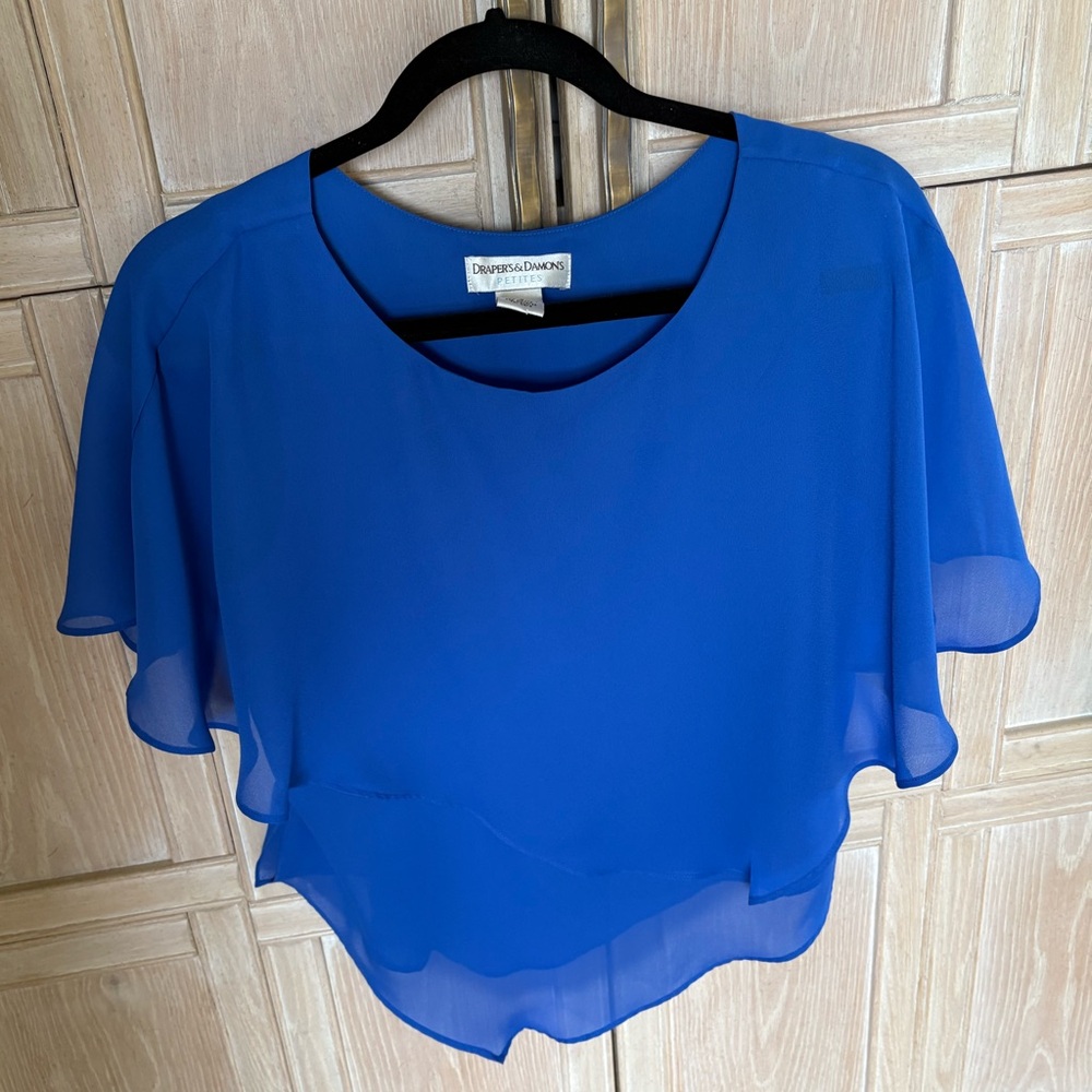 Royal Blue Layered Blouse and matching skirt